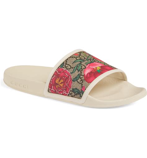 gucci floral slides women's|pink gucci slides nordstrom.